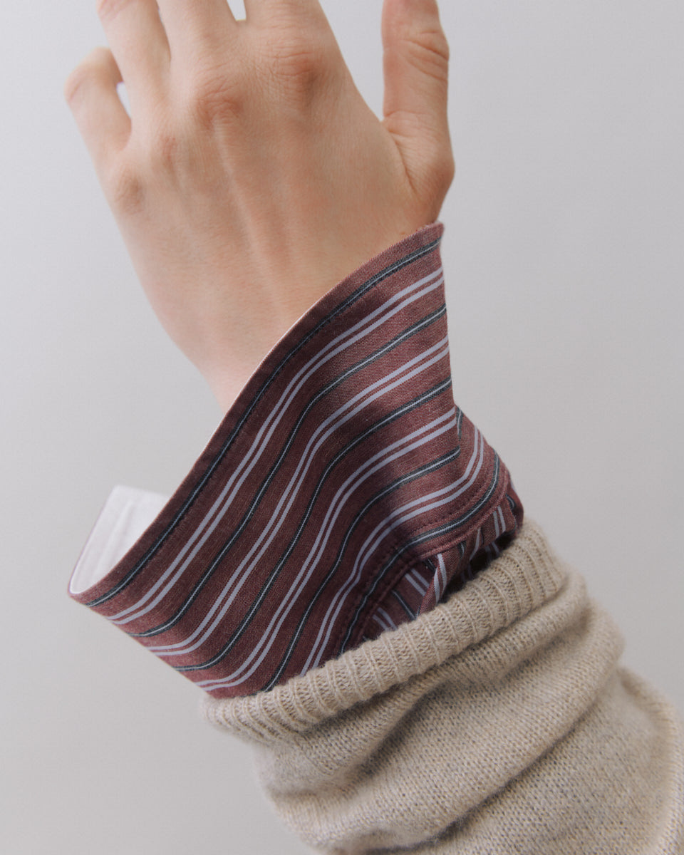 Beta Studios Nanaki Striped Shirt Shirt Mahogany