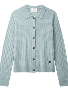 Nete Polo Cardigan - Pearl Blue