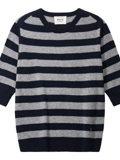 Nickie Lady Sleeve - Navy/Grey Melange