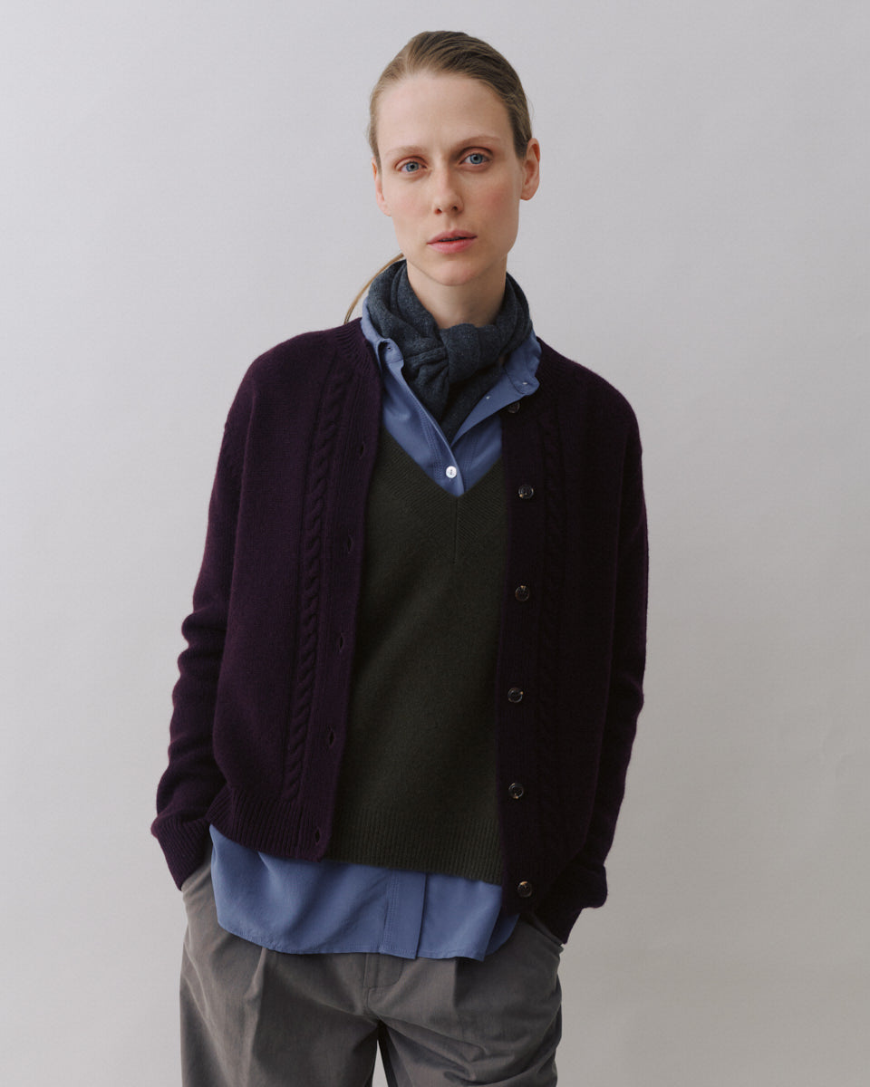 Beta Studios Nille Cardigan Uld/Cashmere Tops Grey Melange