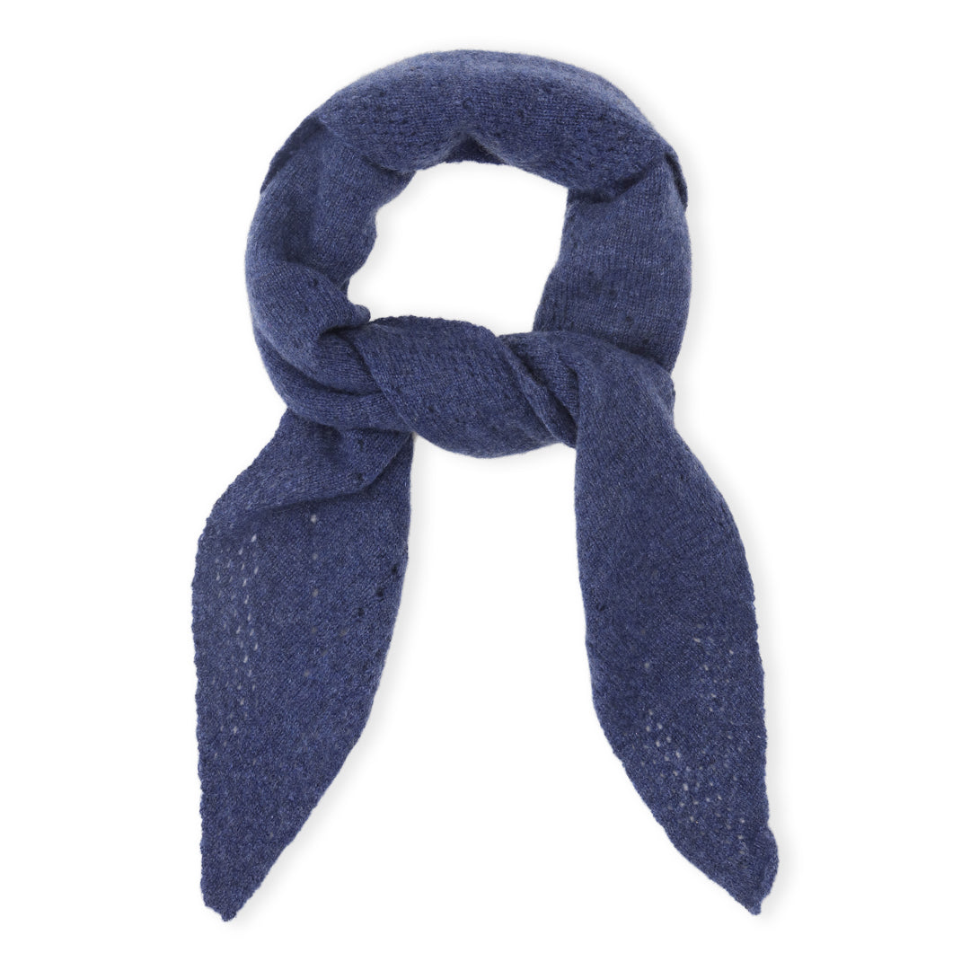 Beta Studios Nilo Medium Triangle Scarf Accessories Cashmere Blue Indigo