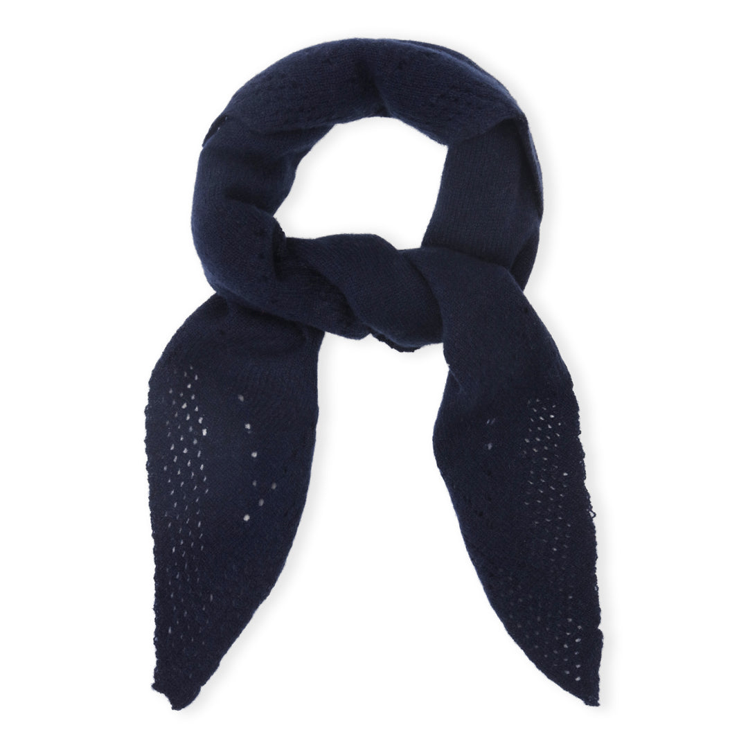 Beta Studios Nilo Medium Triangle Scarf Accessories Cashmere Navy