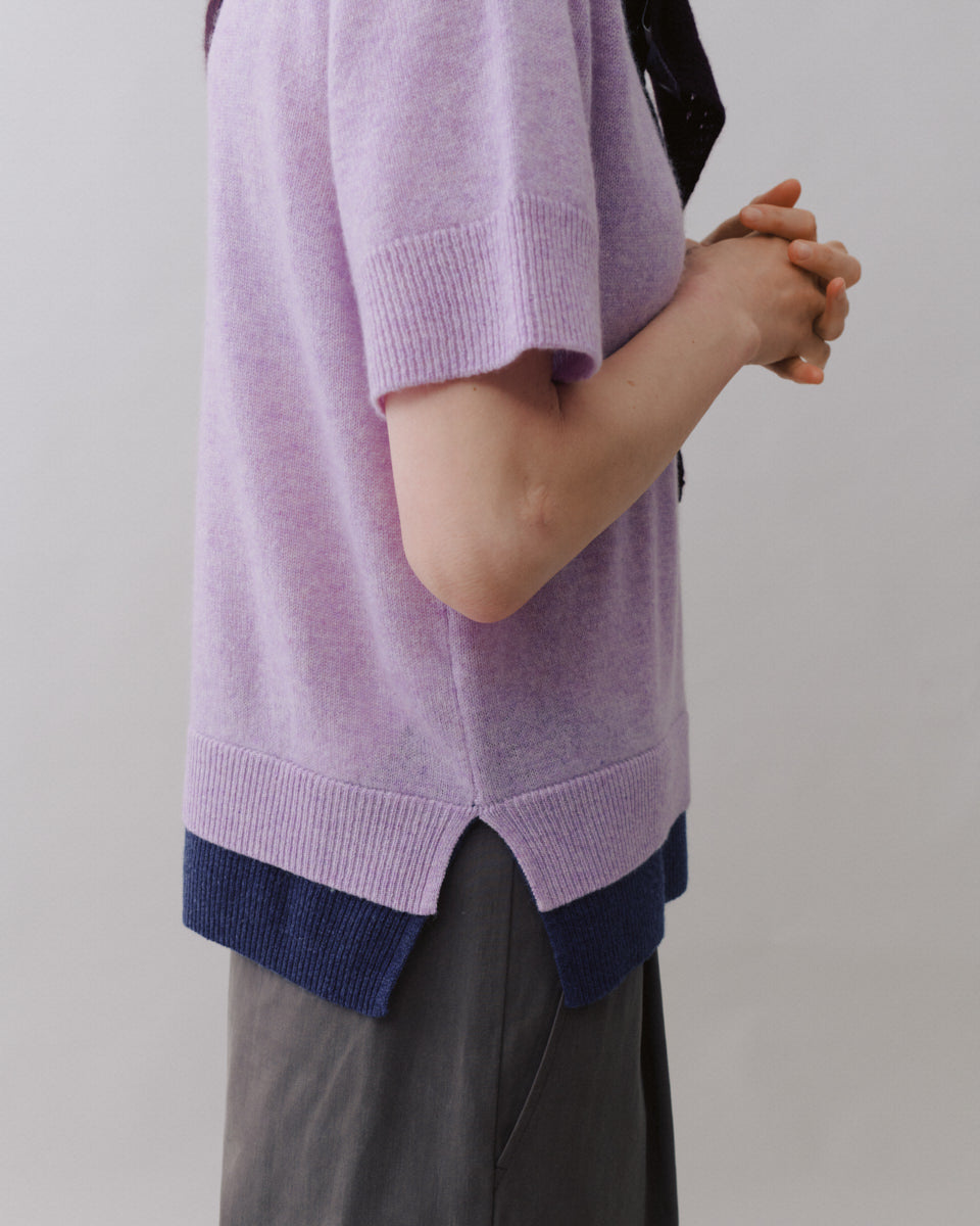 Beta Studios Ninna Short Sleeve Cashmere Tops Sweet Lavender