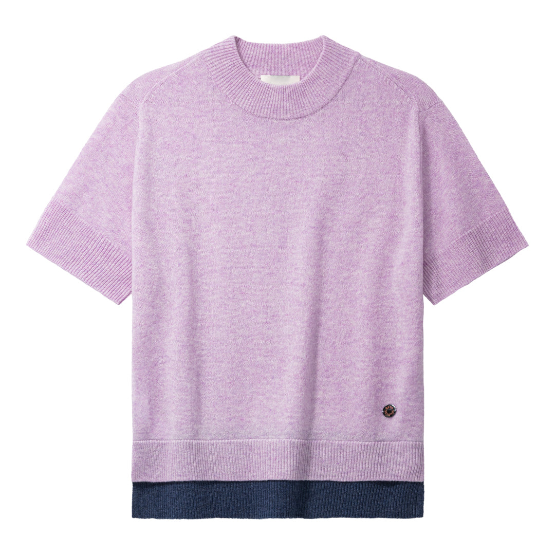 Beta Studios Ninna Short Sleeve Cashmere Tops Sweet Lavender