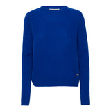 Beta Studios O-Neck Basic Cashmere Cashmere Tops Azure Blue