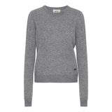 Beta Studios O-Neck Basic Cashmere Cashmere Tops Grey Melange