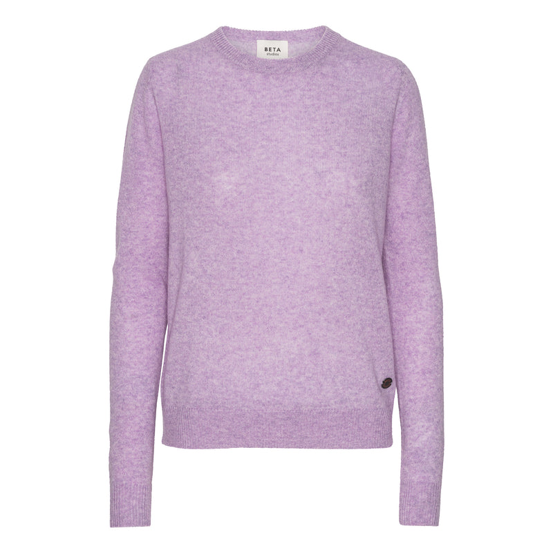 Beta Studios O-Neck Basic Cashmere Cashmere Tops Orchid Bloom