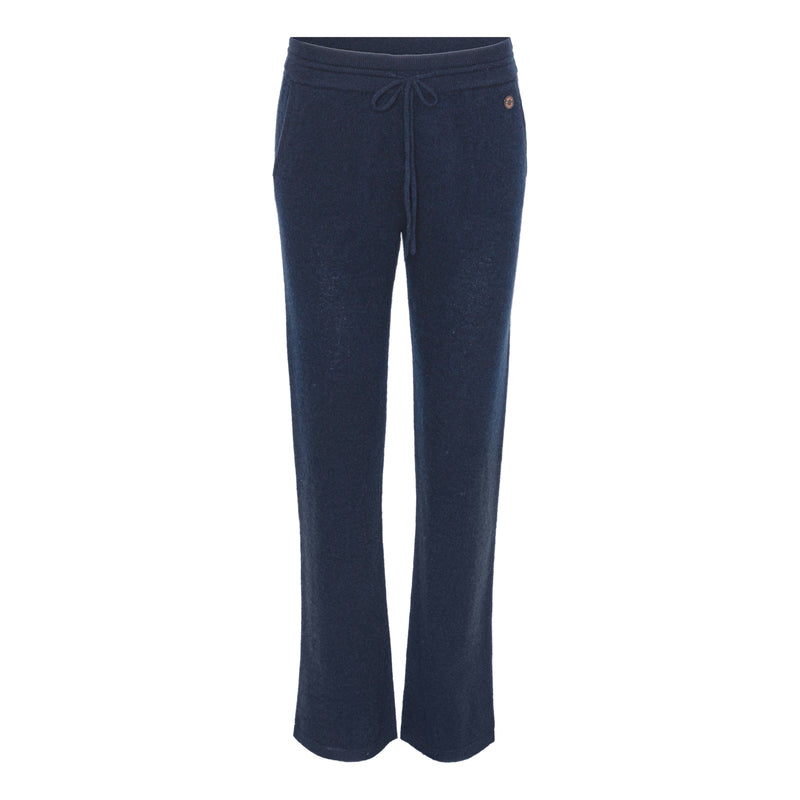 Beta Studios Pant Straight Fit Cashmere Cashmere Pants Navy