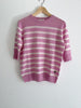 Lady Sleeve Striped Cashmere - Blossom Pink/Almost White