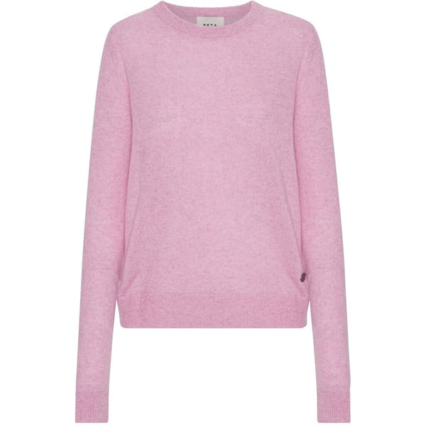 Beta Studios O-Neck Basic Cashmere Cashmere Tops Blossom Pink